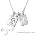 【再入荷】≪chibi jewels≫ チビジュエルズ 月 ムーン 三日月 太陽 プレート シルバー ネックレス Sun & Moon Escapular Necklace (Silver) レディース ギフト ラッピング