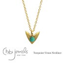 【3点以上で15%OFFクーポンあり】【Rakuten Fashion THE SALE 50%OFF】≪chibi jewels≫ チビジュエルズヴィーナス ターコイズ ネックレス Turquoise Venus Necklace (Gold) レディース ギフト ラッピング