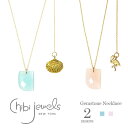 【全品対象500円OFFクーポン配布中】≪chibi jewels≫ チビジュエルズ全2色 貝がら フラミンゴ 天然石 チェーン ロングネックレス Gemstone Necklace (Gold) レディース ギフト ラッピング