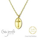 クロス 【全品対象500円OFFクーポン配布中】≪chibi jewels≫ チビジュエルズ 十字架 クロス モチーフ レリーフ コインネックレス メダル メダイ スモール コイン ネックレス ゴールド 14金仕上げ Cross Coin Necklace (Gold) レディース ギフト