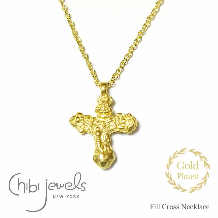 クロス 【再入荷】≪chibi jewels≫ チビジュエルズ十字架 クロス 蜂 ハチ モチーフ ゴールド ネックレス 14金仕上げ Fill Cross Necklace (Gold) レディース ギフト ラッピング