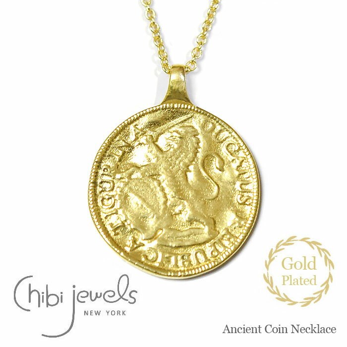yGISELe GfځzyҖ]̍ŐVzchibi jewels `rWGY Ñ XCX RClbNX CI [t _ O lbNX S[h 14dグ Ancient Coin Necklace (Gold)