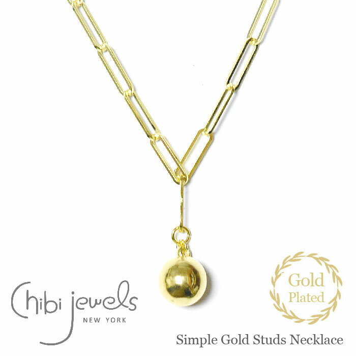 yJ񒅗pzyOggi Gfځzchibi jewels `rWGY Vv {[ S[h X^bY N^O`F[ lbNX 14dグ Simple Gold Studs Necklace (Gold)