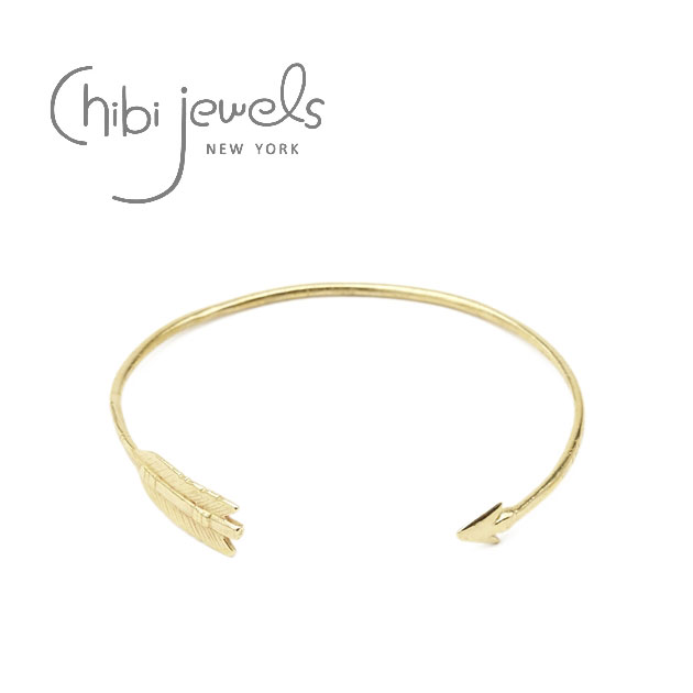 【再入荷】【楽天スーパーセール 50%OFFセール】≪chibi jewels≫ チビジュエルズ ボヘミアン 弓矢アローデザイン ゴールド C型バングル Arr...