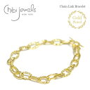 【再入荷】】≪chibi jewels≫ チビジュエルズ リンク ハンマード チェーン ブレスレット ゴールド 14金仕上げ マンテル Chain Link Bracelet (Gold) レディース ギフト ラッピング