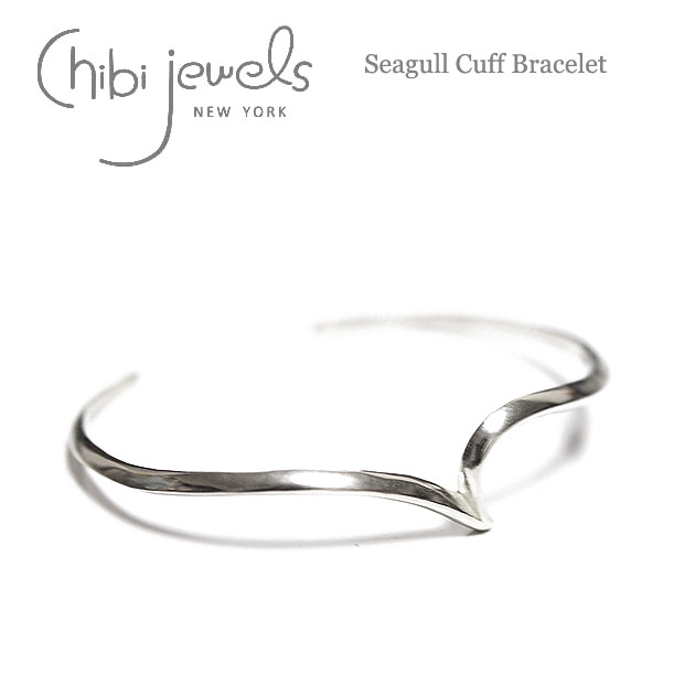 【再入荷】≪chibi jewels≫ チビジュエルズ カモメ 鳥 モチーフ シルバー バングル SV925 Seagull Cuff Bracelet (Si...