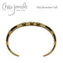 【CLASSY 雑誌掲載】≪chibi jewels≫ チビジュエルズ 星 スター 馬蹄 ホースシュー C型 バングル Star Horseshoe Cuff (Gold) レディース ギフト ラッピング