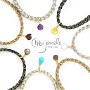 【再入荷】≪chibi jewels≫ チビジュエルズ ボヘミアン 全21種類 天然石付き メタリックコードブレスレット Metallic Cord Bracelet with Gemstone レディース ギフト ラッピング