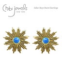 【再入荷】【3点以上で15%OFFクーポンあり】【Rakuten Fashion THE SALE 50%OFF】≪chibi jewels≫ チビジュエルズ ボヘミアン 太陽光線 サークル スタッズピアス Solar Rays Burst Earrings (Gold) レディース ギフト ラッピング
