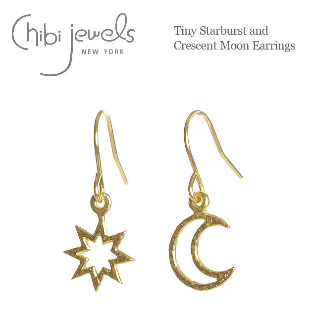 yēׁzchibi jewels `rWGYX^[[`[t sAX Tiny Starbrust and Crescent Moon Earrings (Gold) fB[X Mtg bsO