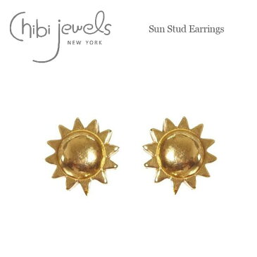 【再入荷】【全品10％OFF】≪chibi jewels≫ チビジュエルズボヘミアン 太陽モチーフ サークル スタッズピアス Sun Stud Earrings (Gold)【レディース】