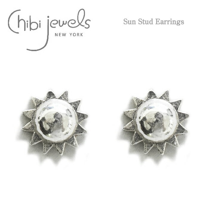 ≪chibi jewels≫ チビジュエルズボヘミアン 太陽モチーフ サークル スタッズピアス Sun Stud Earrings (Silver) レディース ギフト ラッピング