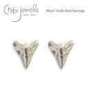 【再入荷】【全品500円OFFクーポン配布中】≪chibi jewels≫ チビジュエルズサメの歯 シャークトゥース モチーフ シルバー スタッド ピアス Shark Tooth Stud Earrings (Silver) レディース