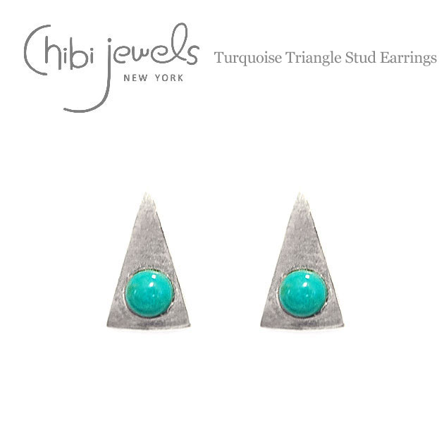 yēׁzchibi jewels `rWGY{w~A gCAO ^[RCY Vo[X^bYsAX Turquoise Triangle Stud Earrings (Silver) fB[X Mtg bsO