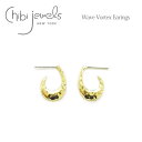 ≪chibi jewels≫ チビジュエルズハンマード 渦 波 ウェーブ フープ ピアス Wave Vortex Earrings (Gold) レディース ギフト ラッピング