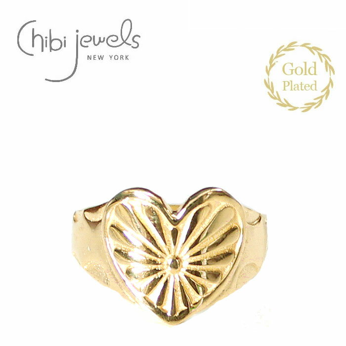 【CLASSY 雑誌掲載】【再入荷】≪chibi jewels≫ チビジュエルズ ボヘミアン ネイティブ ハート モチーフ コンチョ リング 14金ゴールド仕上げ Heart Concho Ring (Gold) レディース ギフト ラッピング