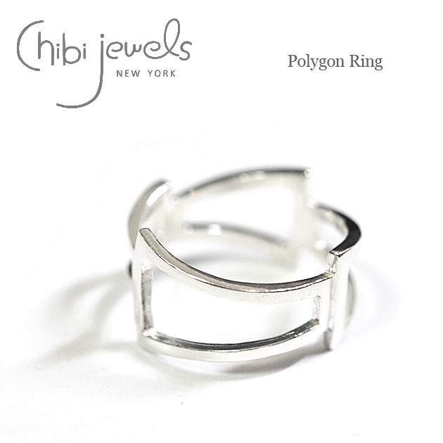 【再入荷】≪chibi jewels≫ チビジュエルズ多角形 シルバー C型リング 指輪 フォークリング オープンリング Polygon Ring (Silve...