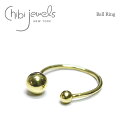 【3点以上で15%OFFクーポンあり】【Rakuten Fashion THE SALE 50%OFF】≪chibi jewels≫ チビジュエルズ 球体 ボール 粒 ゴールド C型リング フォークリング オープンリング Ball Ring (Gold) レディース ギフト ラッピング