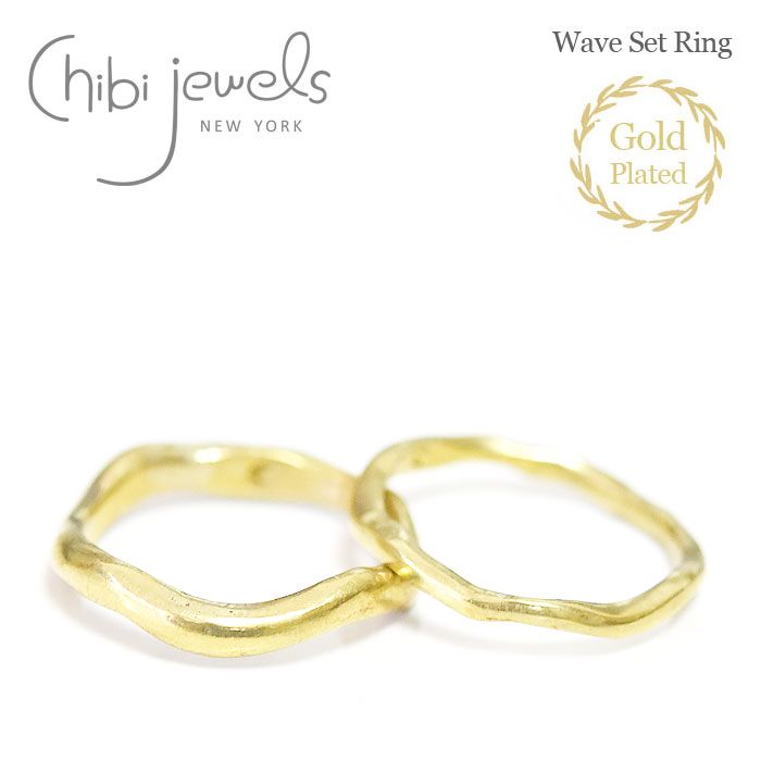 yҖ]̍ŐVzchibi jewels `rWGY g EF[u `[t O w 2{Zbg S[h 14dグ Wave Set Ring (Gold)fB[X Mtg bsO