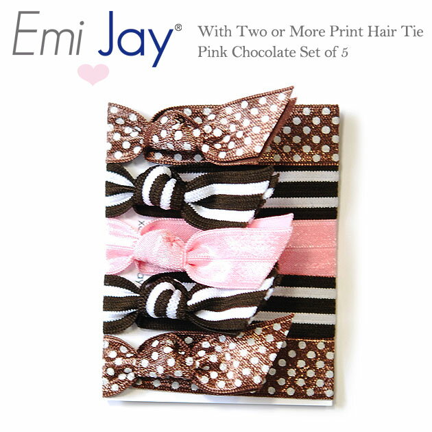 Emi Jay ߥȥ饤ס̥ɥå ԥ󥯥֥饦 إ ֥쥹å 5ܥå Hair Tie (Pink ...