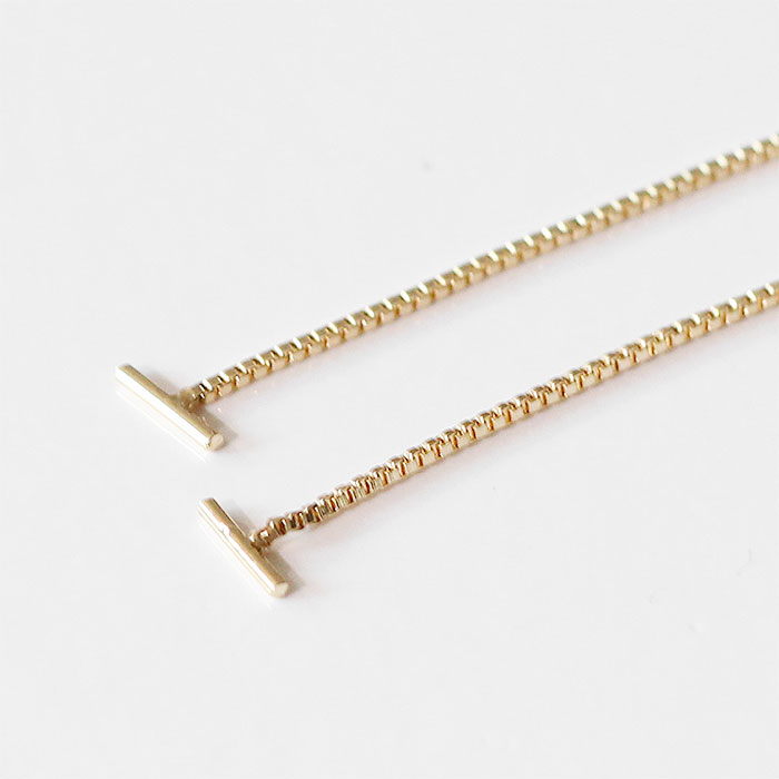 ≪Ettika≫ エティカ 華奢 スレッド チェーン ピアス ゴールド 18金仕上げ SINGLE CHAIN THREADER Earrings (Gold) レディース ギフト ラッピング zuttoholic-10013019 ZUTTOHOLIC サンプル画像2