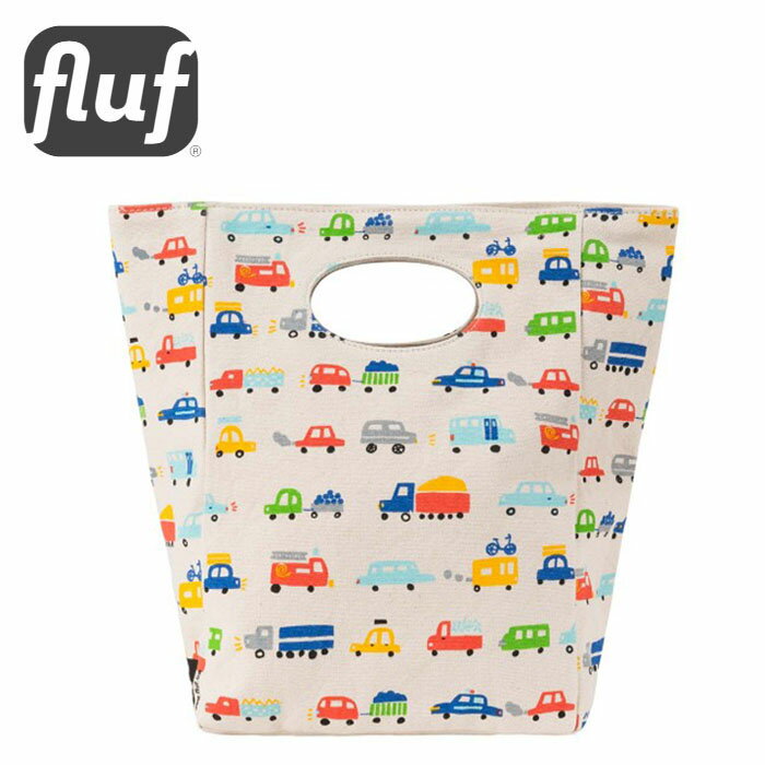 【楽天スーパーセール 20％OFF】≪Fluf Textile Goods≫ フルフ テキスタイル グッズオーガニックコットン カラフル 働く車 自動車 のりもの 乗り物 ランチバッグ 防水 インナー CLASSIC LUNCH CARS