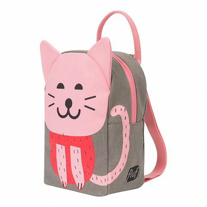≪Fluf Textile Goods≫ フルフ・テキスタイル・グッズ子供用 オーガニックコットン リュック バックパック 猫 キャット 防水 インナー LIL B PACK GREY CATベビー/キッズ/女の子/男の子