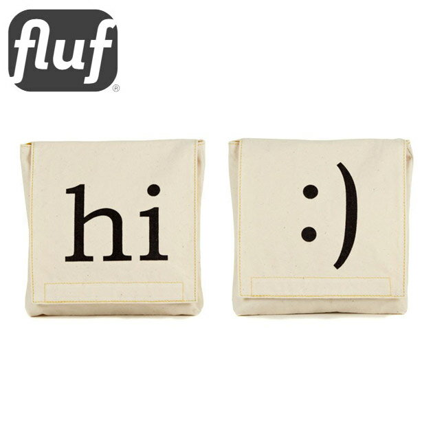 ≪Fluf Textile Goods≫ フルフ テキスタイル グッズオーガニックコットン ポーチ 2個セット 絵文字 ロゴ..