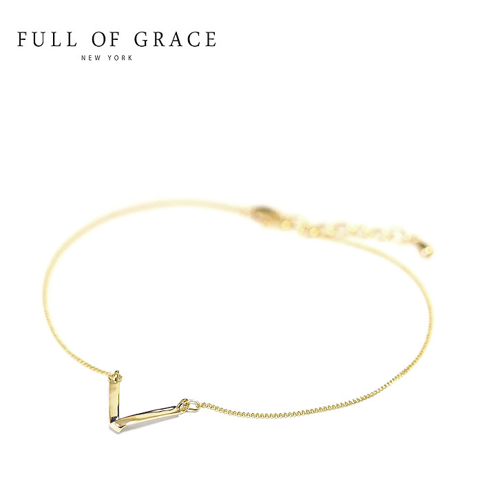 【楽天スーパーセール 50%OFFセール】≪FULL OF GRACE≫ フルオブグレイス V字 デザイン チャーム アンクレット PRETZEL Anklet...