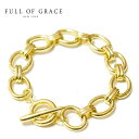 【CLASSY STORY Oggi 雑誌掲載】【再入荷】【全品500円OFFクーポン配布中】≪FULL OF GRACE≫ フルオブグレイス オーバル 楕円形 ボリューム チェーン ブレスレット Thickcircle W Chain Bracelet (Gold) レディース ギフト ラッピング