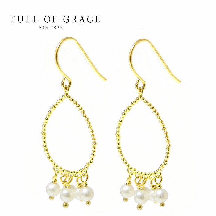 yēׁzFULL OF GRACE tIuOCX  ^ p[ tW tbN sAX S[h Pearl Fringe Hoop Earrings (Gold) fB[X Mtg bsO