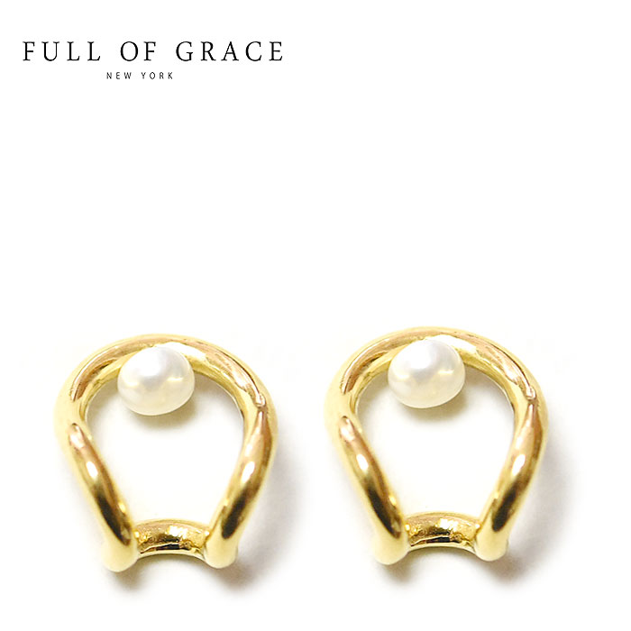 yҖ]̍ŐVzFULL OF GRACE tIuOCX  p[ ^ Ԃ J[u sAX Hanging Pearl Earrings (Gold) fB[X Mtg bsO