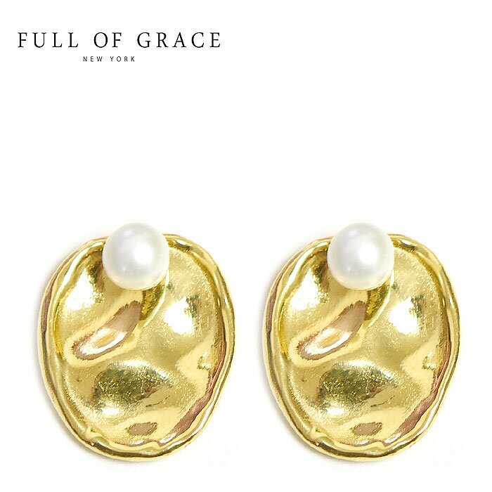 yҖ]̍ŐVzFULL OF GRACE tIuOCX ЂƗ ^ p[ ȉ~` v[g 2WAY X^bY sAX Pearl Earrings (Gold) fB[X Mtg bsO