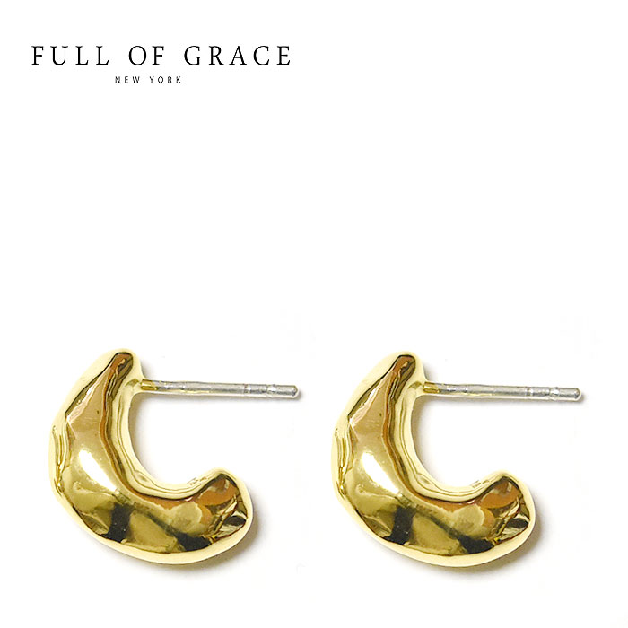 【待望の最新作】≪FULL OF GRACE≫ フルオブグレイス ぷっくり ナッツ 小ぶり フープ ピアス ゴールド Nuts Earrings (Gold) レディース ギフト ラッピング