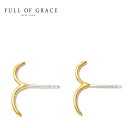 【待望の最新作】≪FULL OF GRACE≫ フルオブグレイス シンプル 噴水 カーブ スタッズ ピアス Fountain Earrings (Gold) レディース ギフト ラッピング