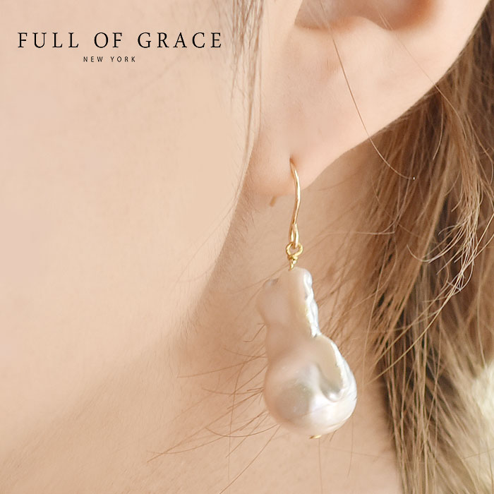 【再入荷】≪FULL OF GRACE≫ フルオブグレイス 真珠 パール バロックパール フック ピアス Pearl Earrings (Gold) レディース ギフト ラッピング