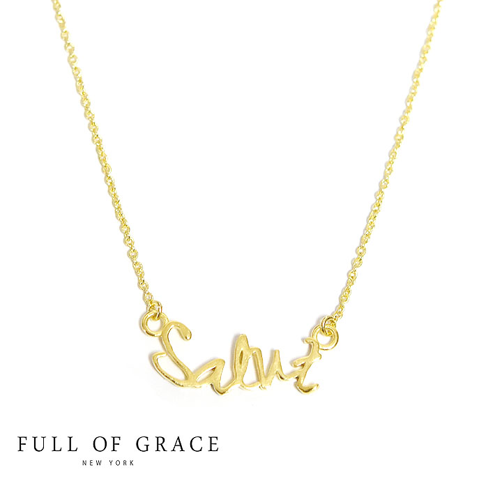 FULL OF GRACE tIuOCX bZ[W ^[  S salut T ܂ At@xbg tX lbNX French Letter Necklace (Gold) fB[X