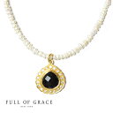 ≪FULL OF GRACE≫ フルオブグレイス 小粒 真珠 パール ティアドロップ ビジュー 天然石 ブラックスピネル チャーム マンテル 2WAY ロング ネックレス チョーカー Pearl Necklace (Gold) レディース ギフト