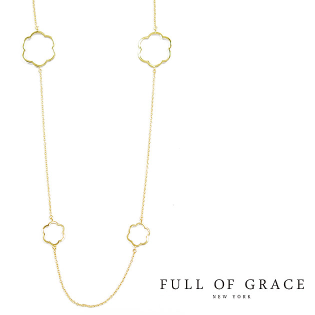 ≪FULL OF GRACE≫ フルオブグレイスフラワー 花 モチーフ チャーム ロング ネックレス Circle Charm Long Necklace (Gold) レディース ギフト ラッピング