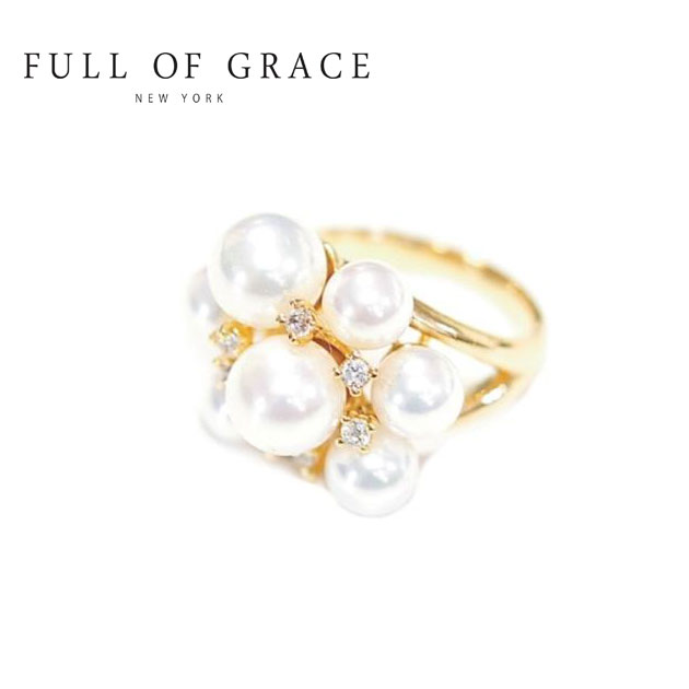 yAi񒅗pzySTORY GfځzFULL OF GRACE tIuOCX ^ p[ L[rbNWRjA  t[ `[t S[h O Pearl Cubic Zirconia Ring (Gold) fB[X