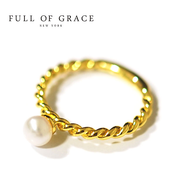 【再入荷】≪FULL OF GRACE≫ フルオブグレイス 真珠 パール ツイスト リング Pearl Ring (Gold) レディース ギフト ラッピング