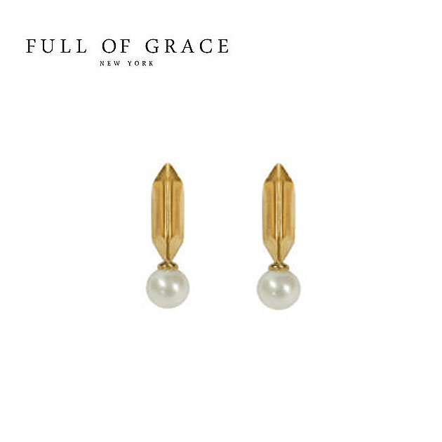 yēׁzFULL OF GRACE tIuOCX p[ o[ X^bY sAX Modern collection Pearl BarStud Earrings (Gold) fB[X Mtg bsO