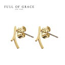 【再入荷】≪FULL OF GRACE≫ フルオブグレイス シンプル スティック ゴールドピアス Pomade Stud Earrings (Gold) レディース ギフト ラッピング