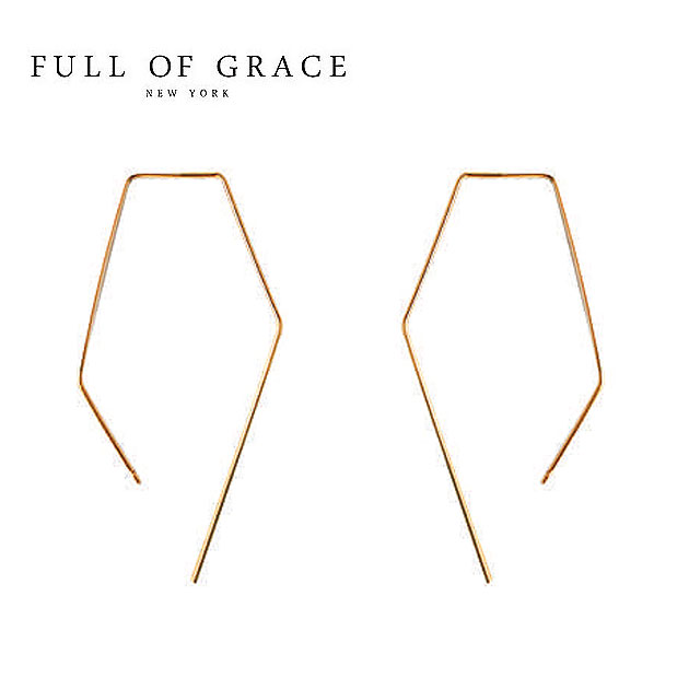 FULL OF GRACE tIuOCX Vv C[ t[v sAX Wire Hoop Earrings (Gold)fB[X Mtg bsO