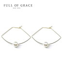 【3点以上で15%OFFクーポンあり】【Rakuten Fashion THE SALE 50%OFF】≪FULL OF GRACE≫ フルオブグレイス ひと粒 真珠 パール 扇型 フープ ピアス Gingko Pearl Earrings (Gold) レディース ギフト ラッピング