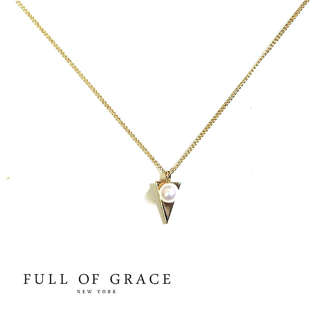 ≪FULL OF GRACE≫ フルオブグレイスモダンコレクション パール トライアングル ゴールドネックレス SAKU Necklace(Gold)レディース ギフト ラッピング