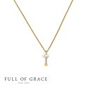 【3点以上で15%OFFクーポンあり】【Rakuten Fashion THE SALE 50%OFF】≪FULL OF GRACE≫ フルオブグレイスモダンコレクション 真珠 パール スタッズ ゴールド ネックレス Pearl Stud Necklace(Gold)レディース ギフト ラッピング