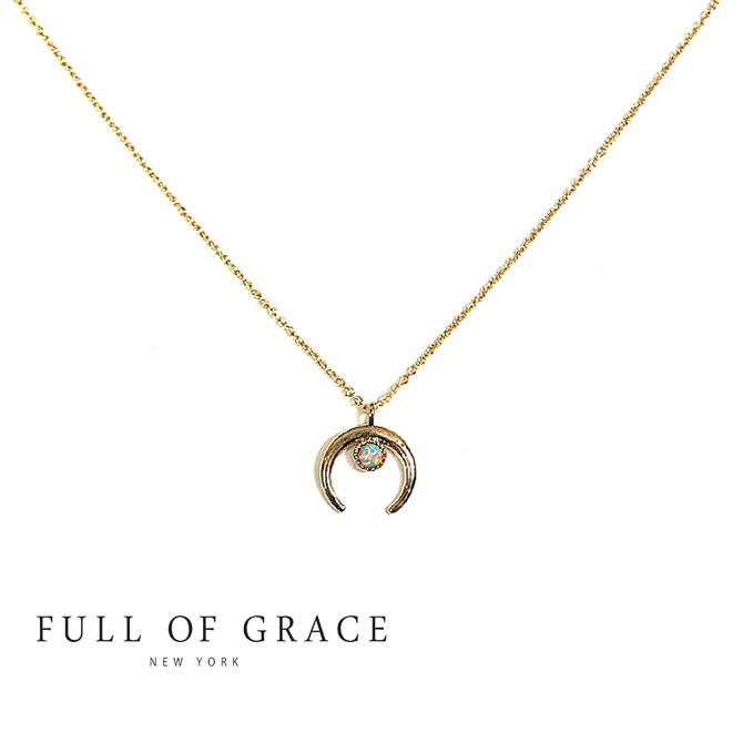 パール ≪FULL OF GRACE≫ フルオブグレイスモダンコレクション 天然石オパール ホースシューモチーフ ゴールドネックレス Horse Shoe Necklace(Gold) レディース