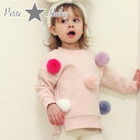 ≪Petite Hailey≫ プチ ヘイリー カラフル ポンポン 長袖 スウェット ピンク トレーナー トップス POM POM Sweatshirts Pink 子供 女の子