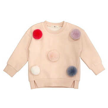 【2歳/3歳/4歳/5歳/6歳/7歳】【楽天スーパーセール 50%OFF】≪Petite Hailey≫ プチ・ヘイリーカラフル ポンポン 長袖 スウェット ピンク トレーナー トップス POM POM Sweatshirts Pinkベビー/キッズ/女の子